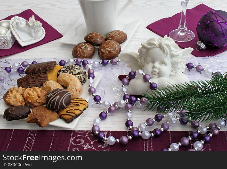 The Christmas cookies on the table. The Christmas cookies on the table.