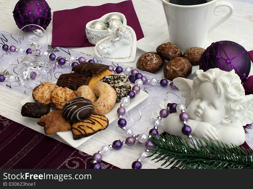 The Christmas cookies on the table. The Christmas cookies on the table.