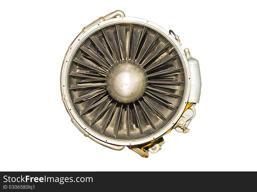 The detail of aeroturbine isolated on the white. The detail of aeroturbine isolated on the white