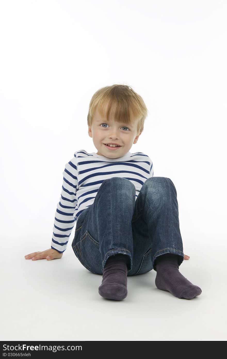 A little boy, on white background. A little boy, on white background.