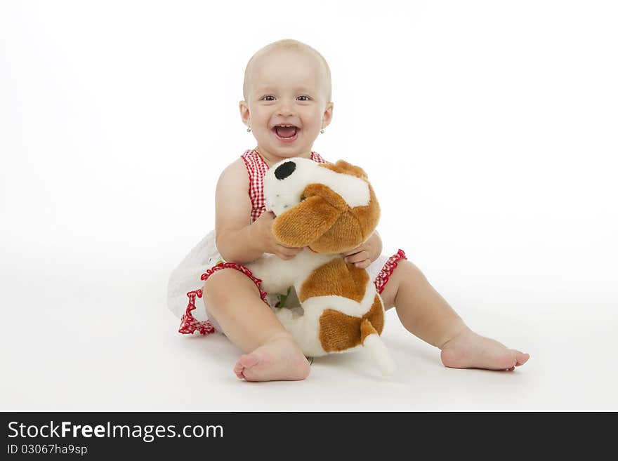 Little girl with doggy