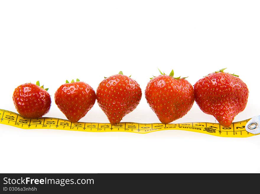 Strawberries and ruler