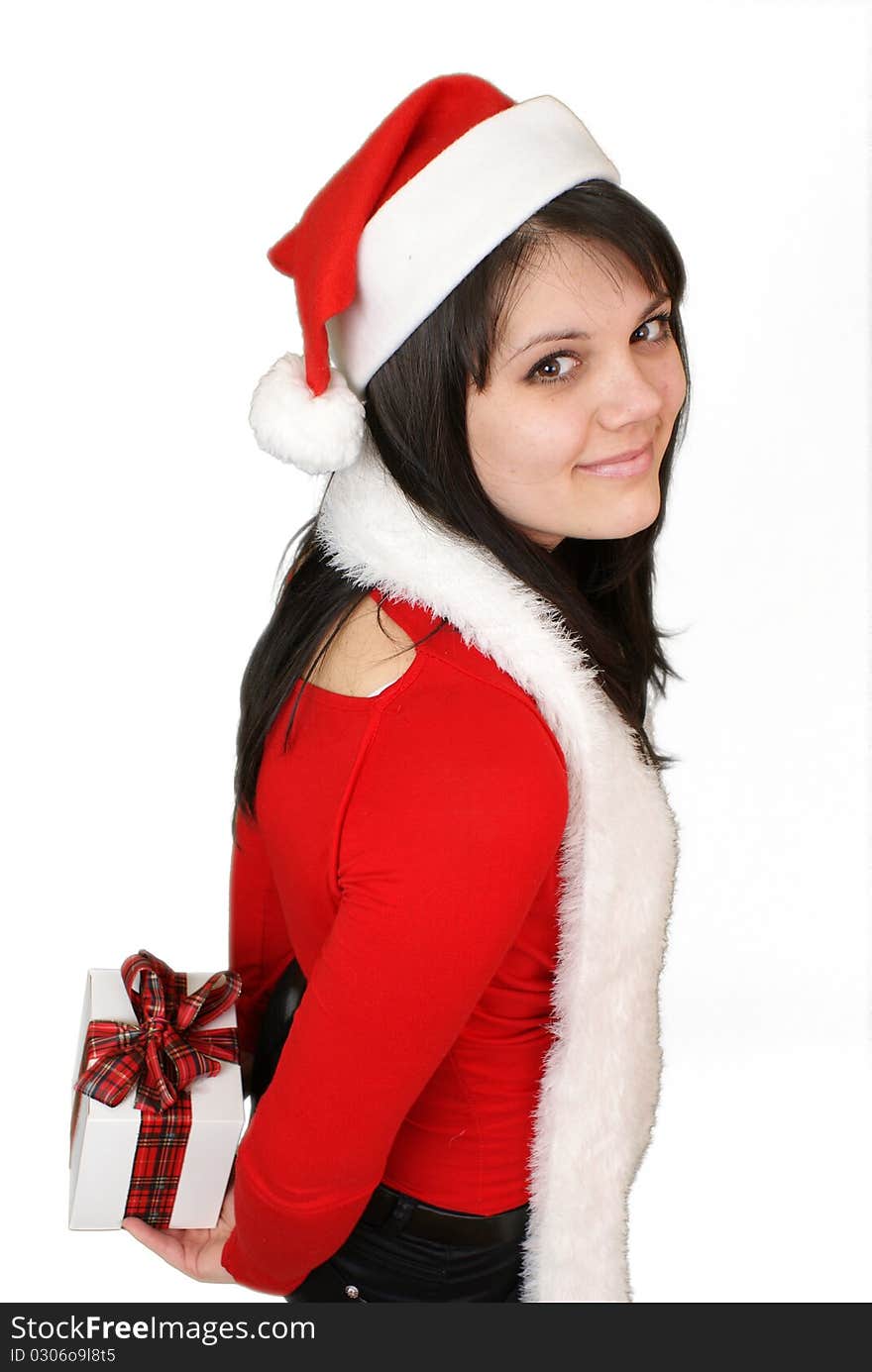 Girl holding a gift box