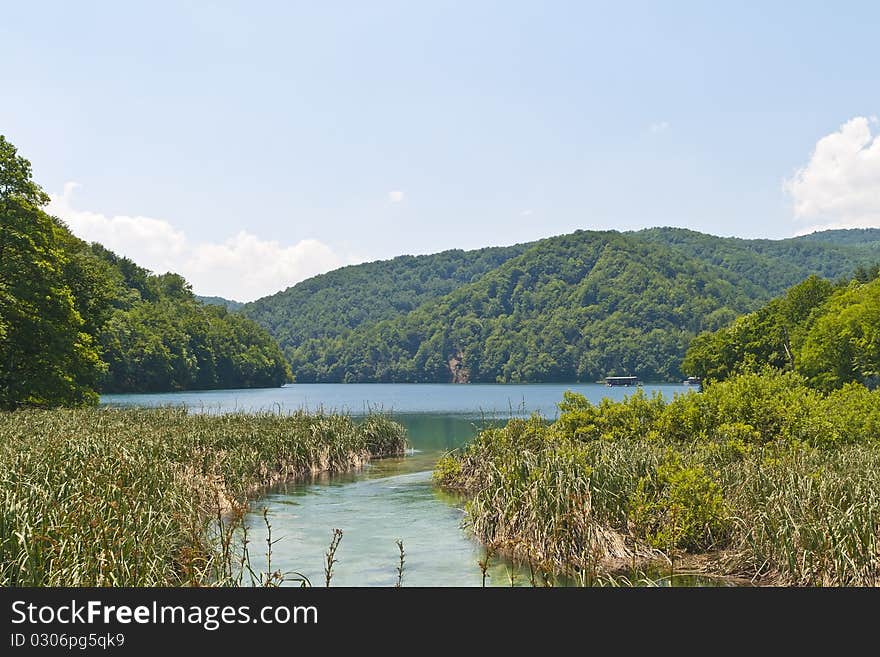 Boating in Plitvice Lakes National Park