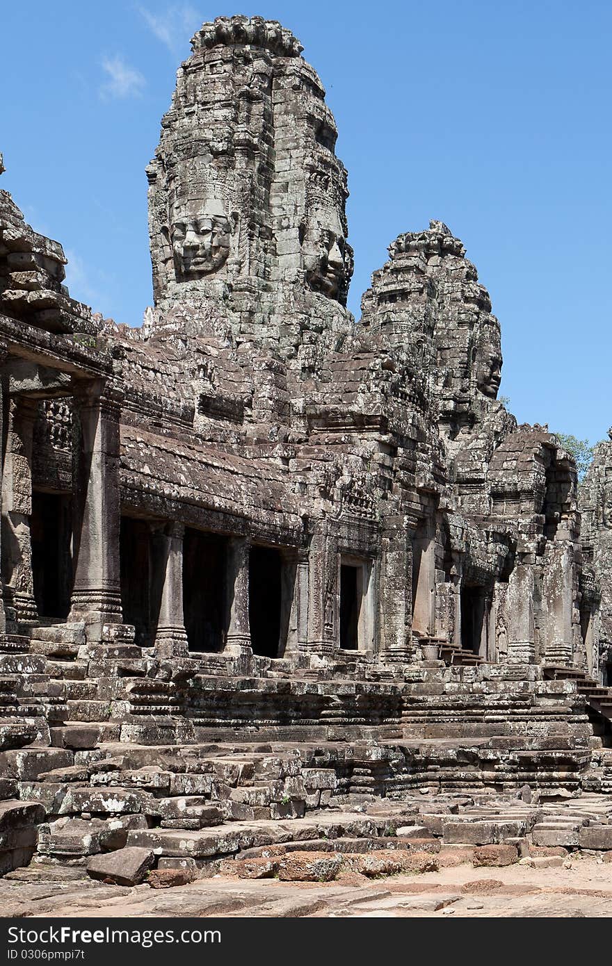 Angkor the Bayon, ancient building of Khmer in Cambodia