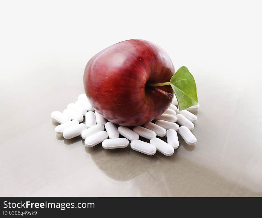 Mutant apple and pills