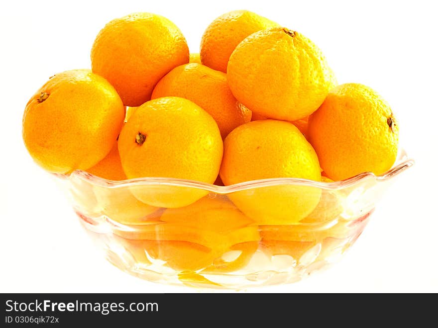 Mandarins are isolated on a white background. Mandarins are isolated on a white background