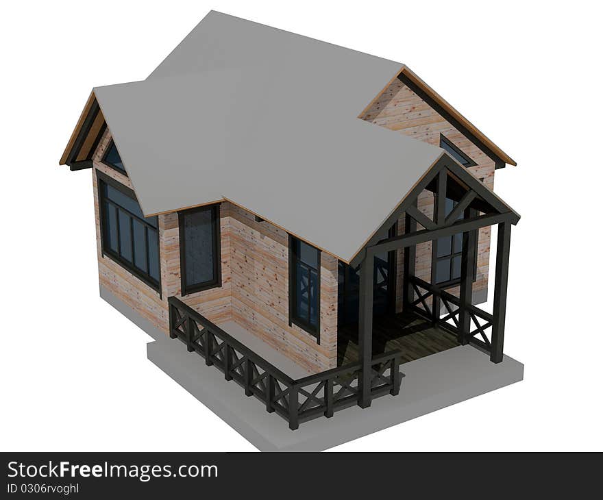 Country wood house images 3D. Country wood house images 3D