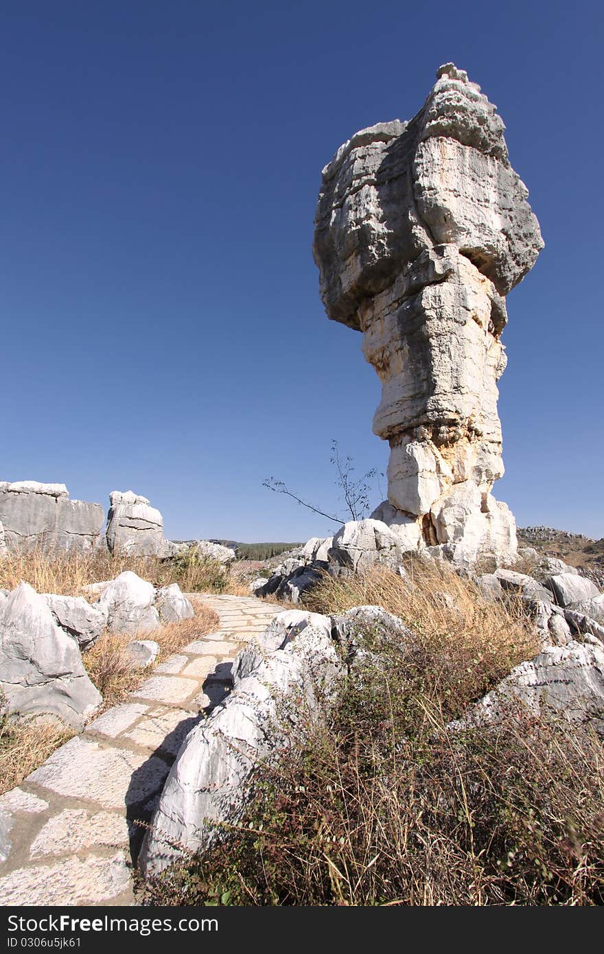 Shilin stone forest rock formation china. Shilin stone forest rock formation china