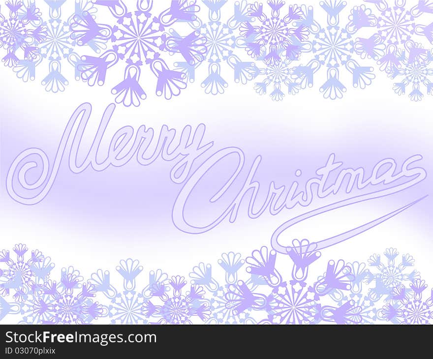 Christmas background of purple snowflakes and congratulations