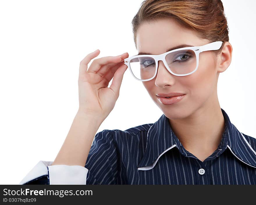 Businesswoman Isolated Over White Background