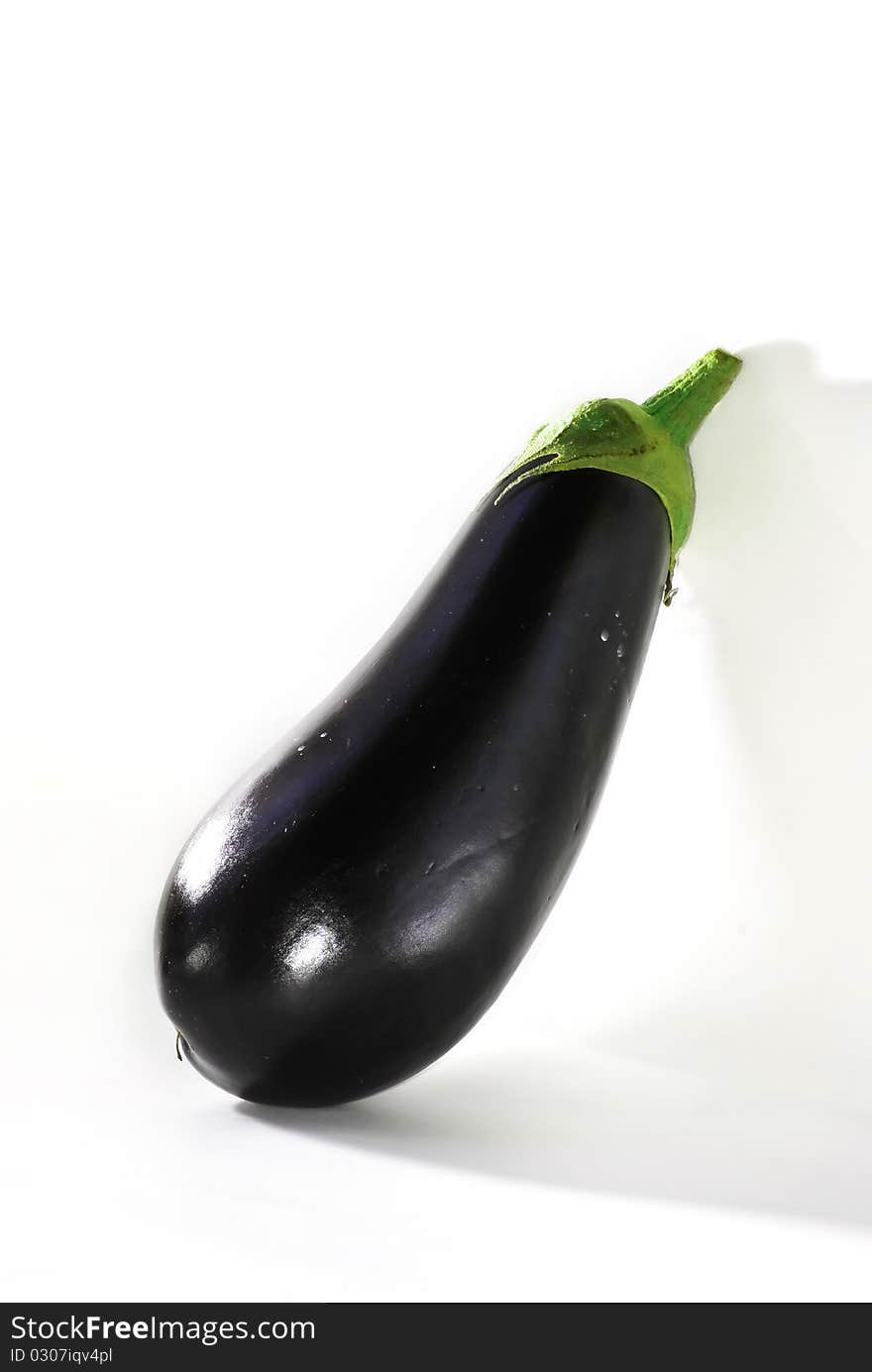 Brinjal eggplant isolated white background with clipping path