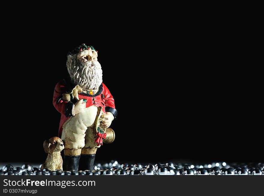 Christmas Santa With Black Background