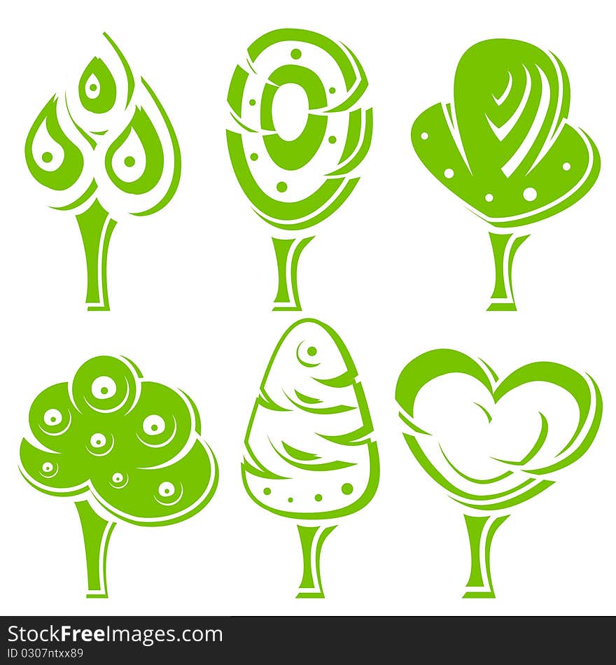 vector set of abstract tree illustration. vector set of abstract tree illustration