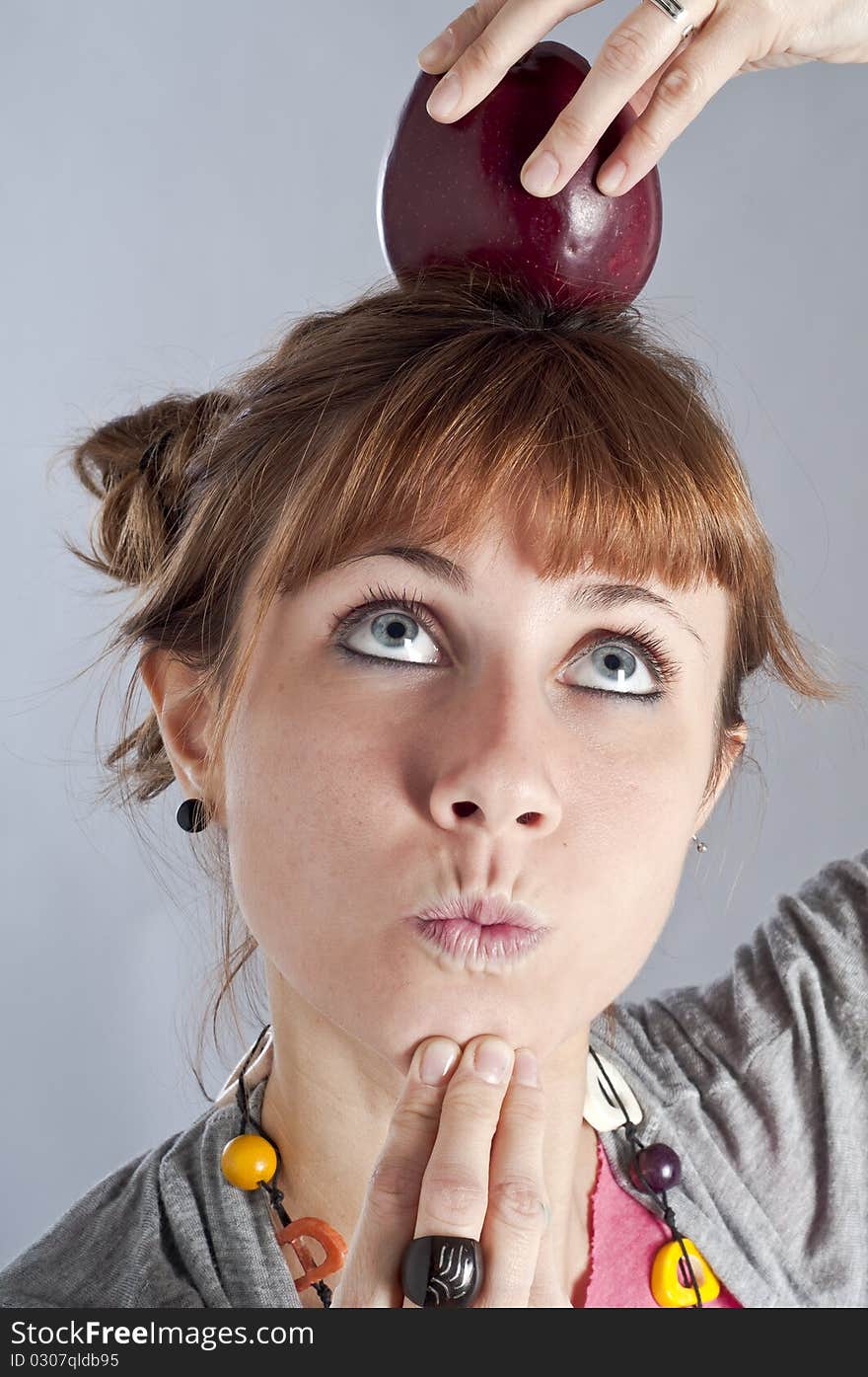 Girl with apple