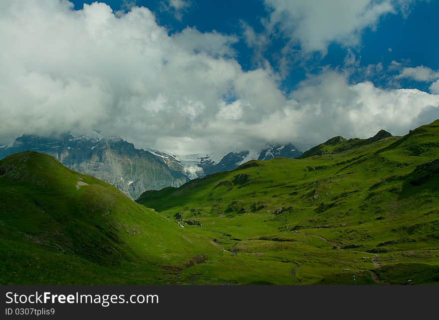 View fom the FIRST mountain in Switzerland