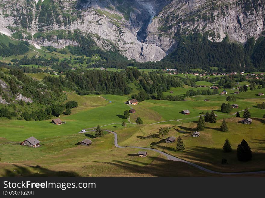 View from the FIRST mountain in Switzerland. View from the FIRST mountain in Switzerland