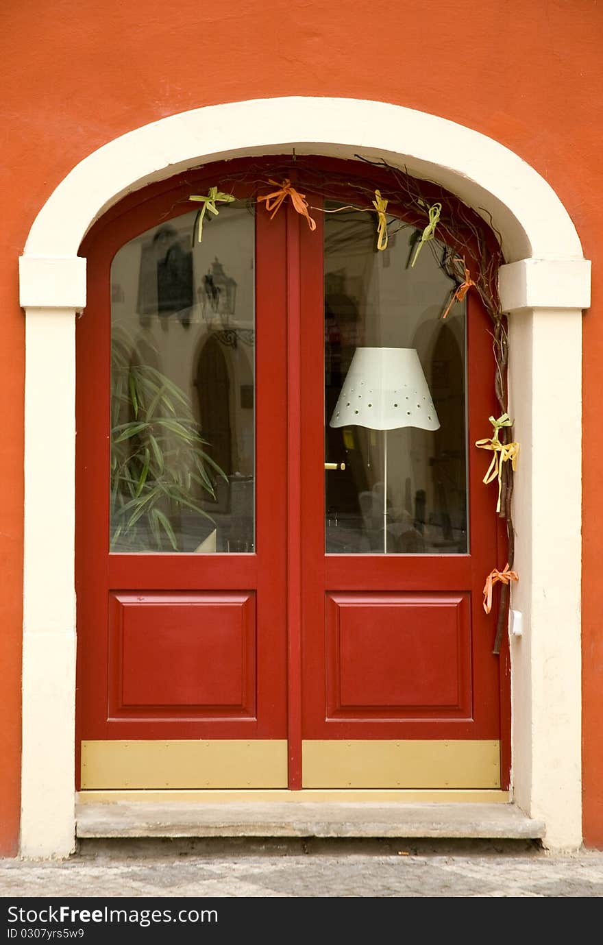 Red Wooden Door