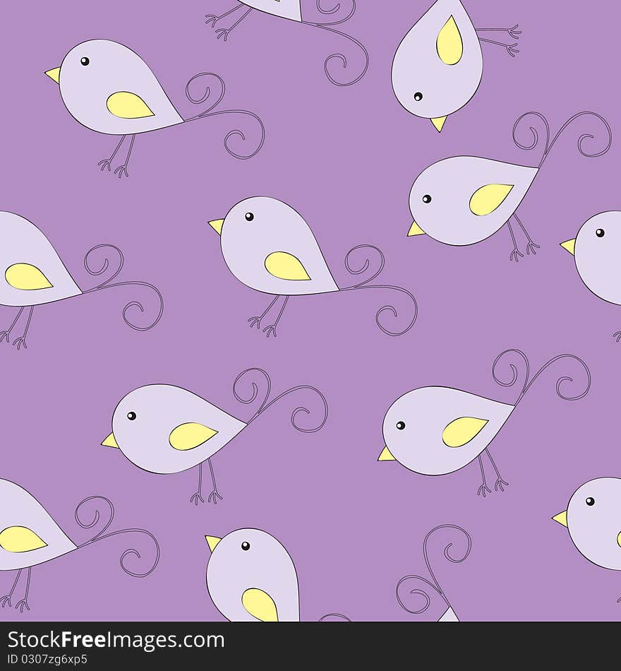 Seamless Illustration With Birds