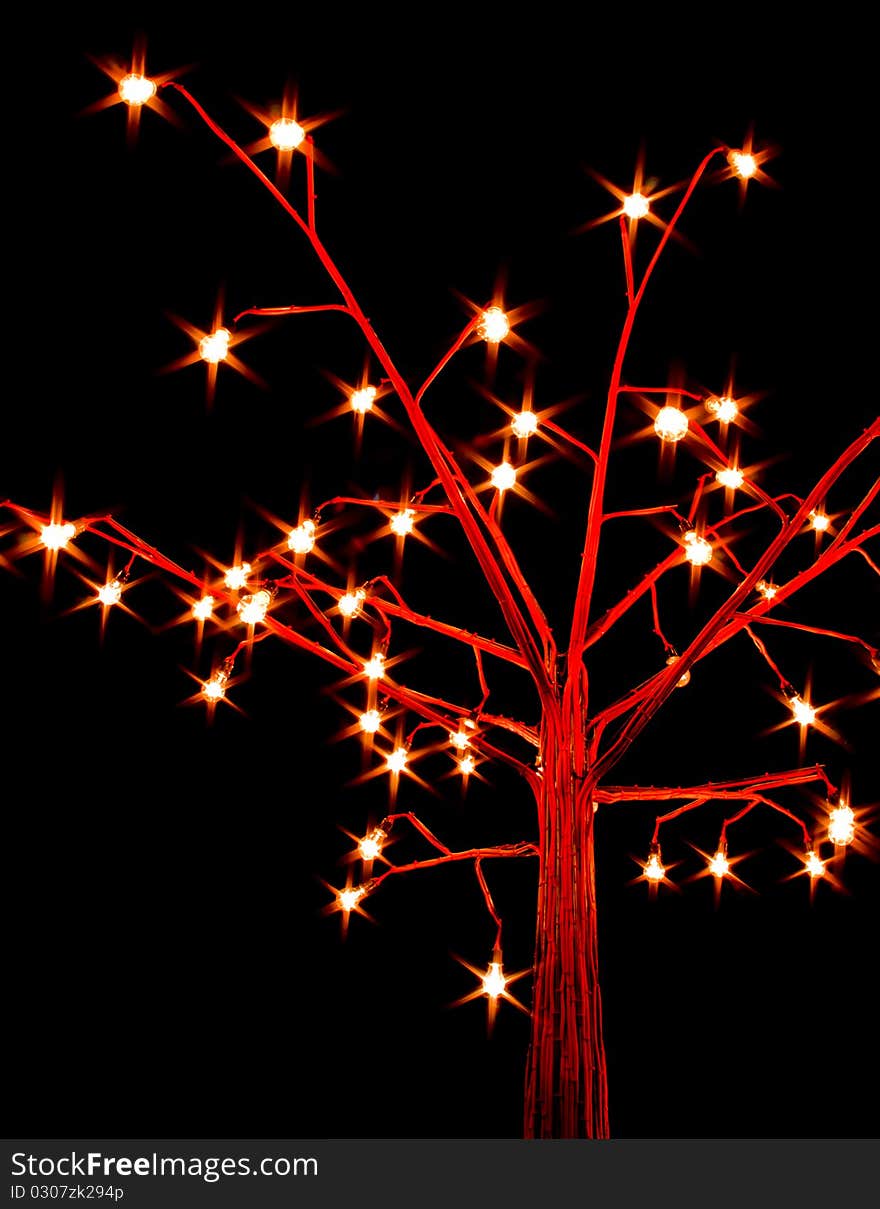 Celebrating lighting tree in the night