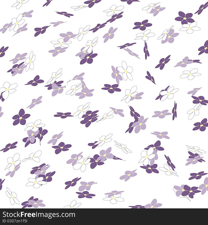 Seamless wallpaper pattern with isolated flowers