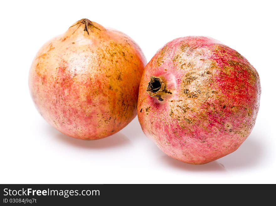 Pomegranate isolated on white background - studio shoot