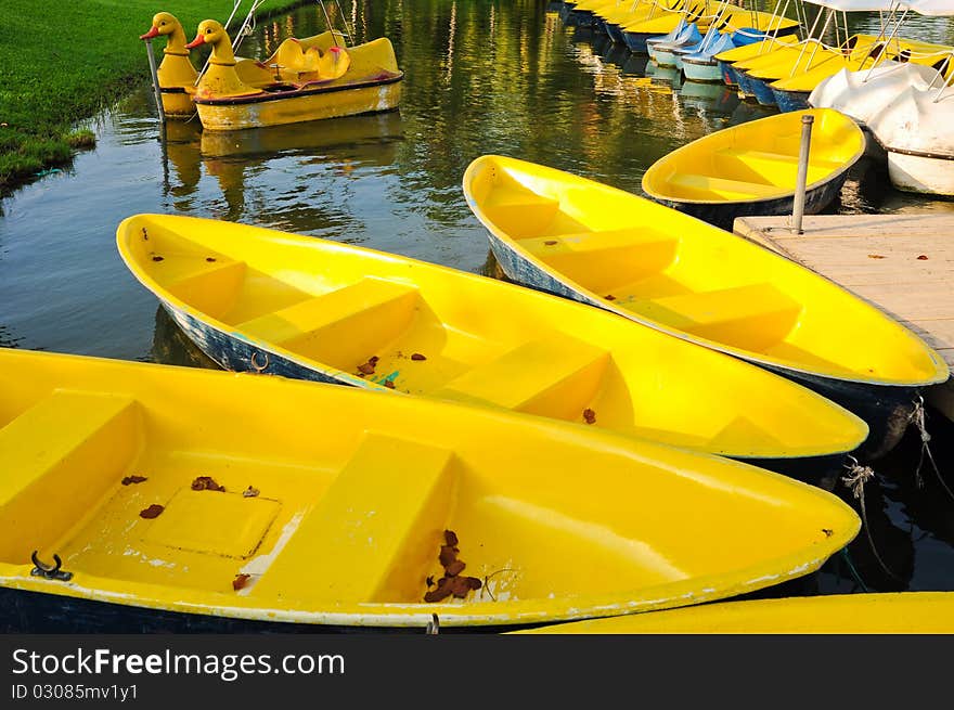 Yellow boats