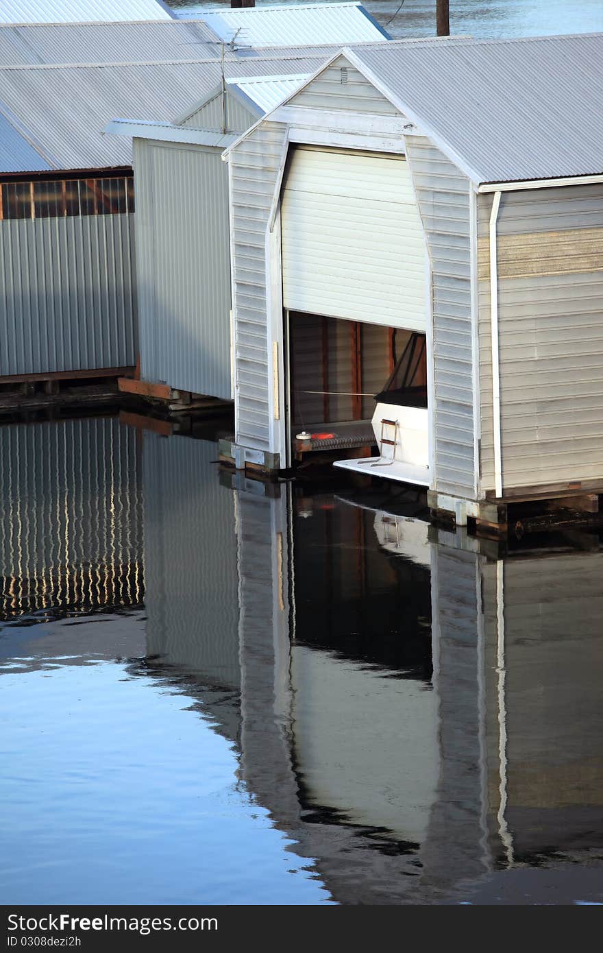 Reflections, floating structures.