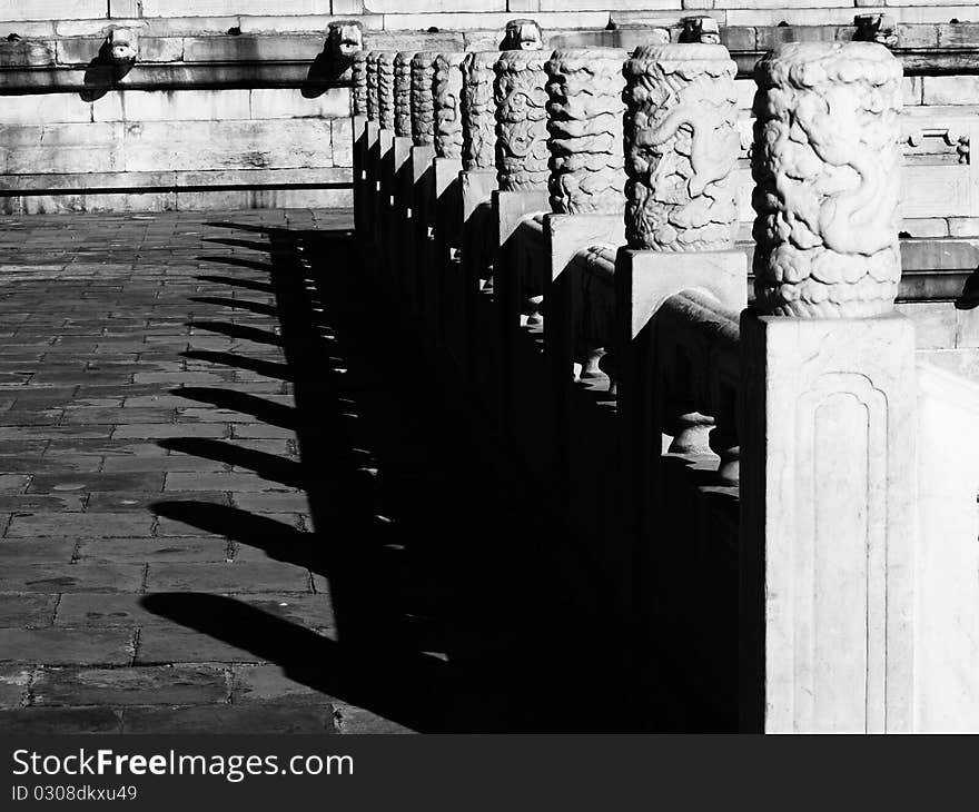 White marble railings in Forbidden City