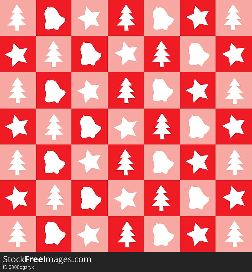 Red Christmas wallpaper that design in different cartoon. Red Christmas wallpaper that design in different cartoon