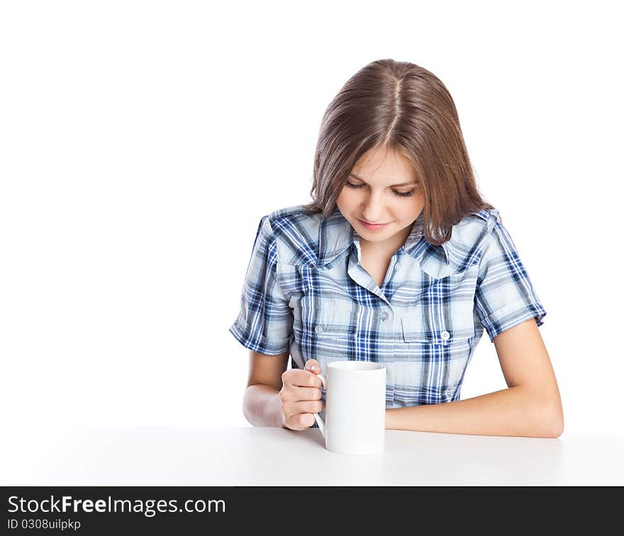 Teen-girl With Cup Of Coffee