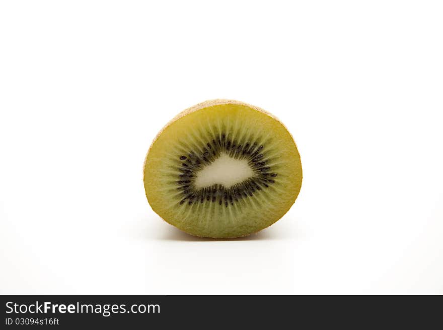 Refine kiwi onto white background. Refine kiwi onto white background