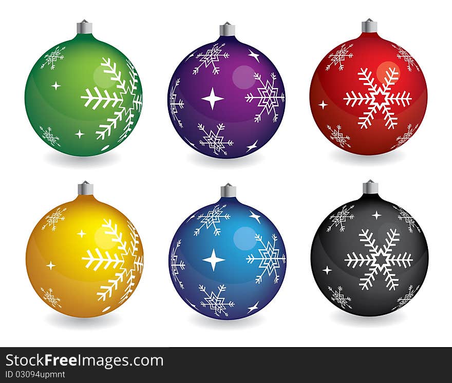 Beautiful Christmas balls - decoration elements. Beautiful Christmas balls - decoration elements