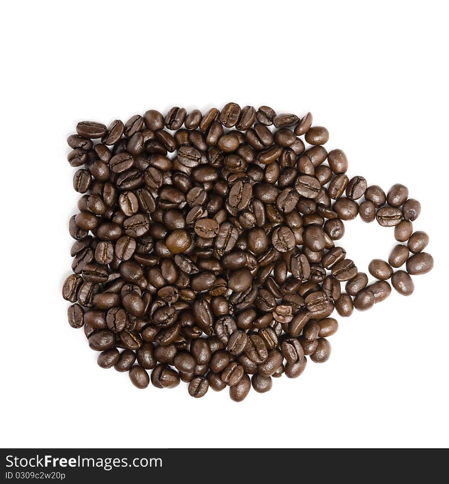 Coffee cup using coffee beans