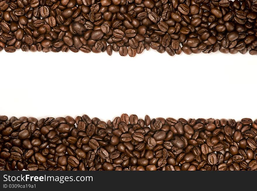 Coffee beans with space for text