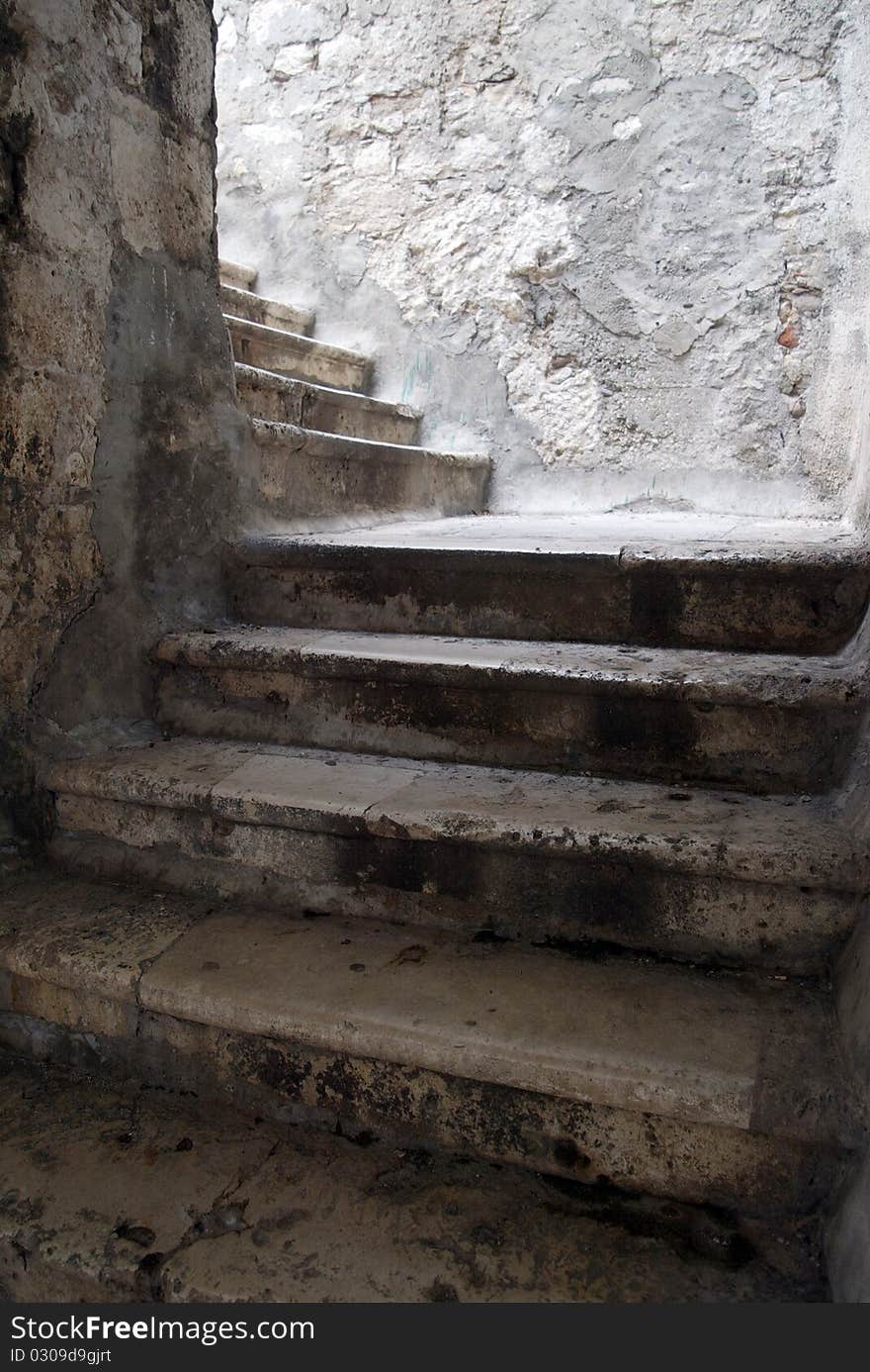 Stone stairs in Sibenik, Croatia