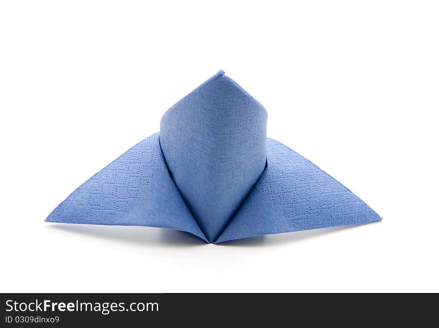 Blue folded napkin