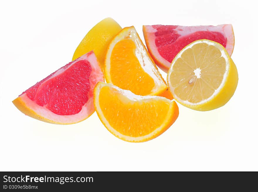 Fruits On White Background