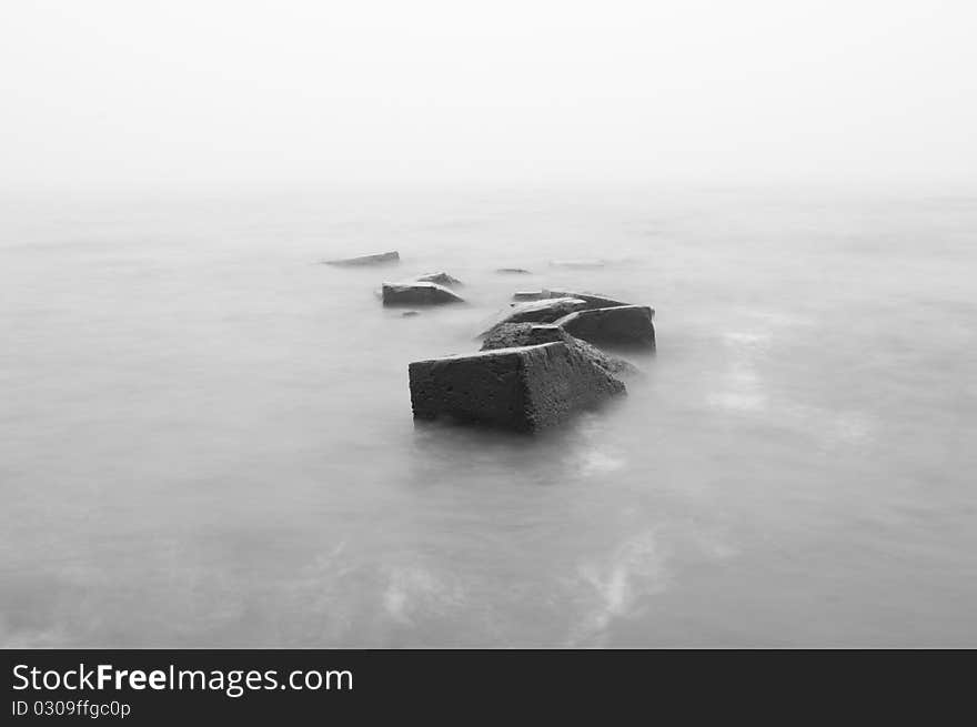 Sea BW. Long exposure.