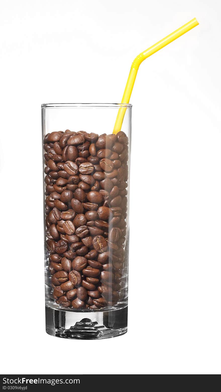 Glass cup of coffee isolated on a white