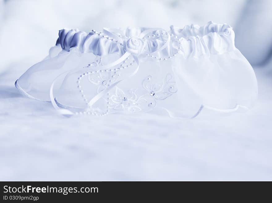 Wedding garter of the bride