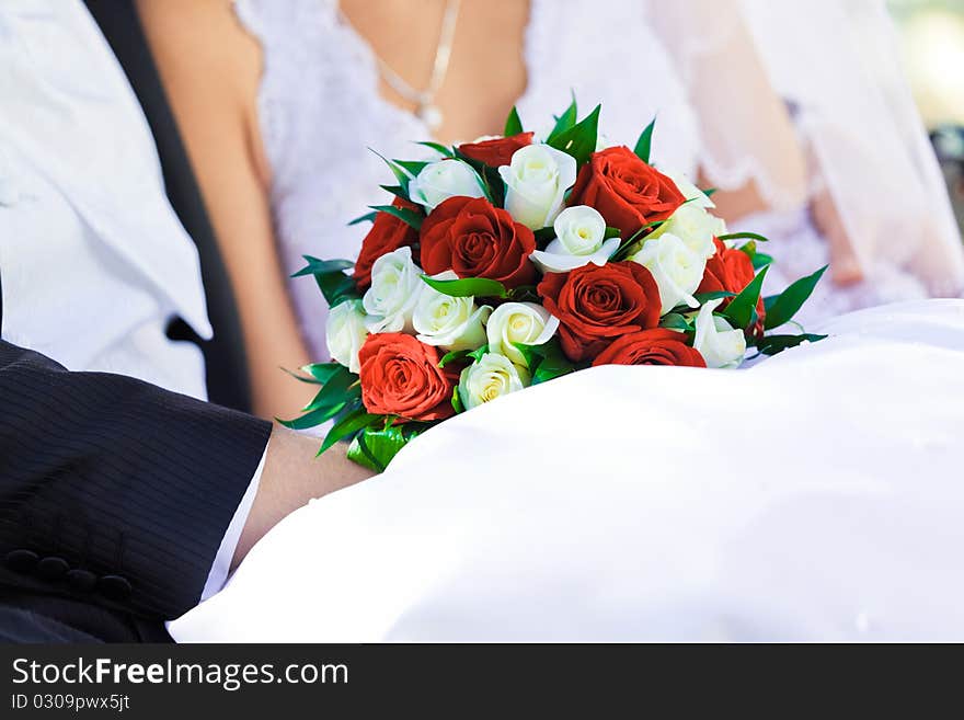 Close up of wedding bouquet