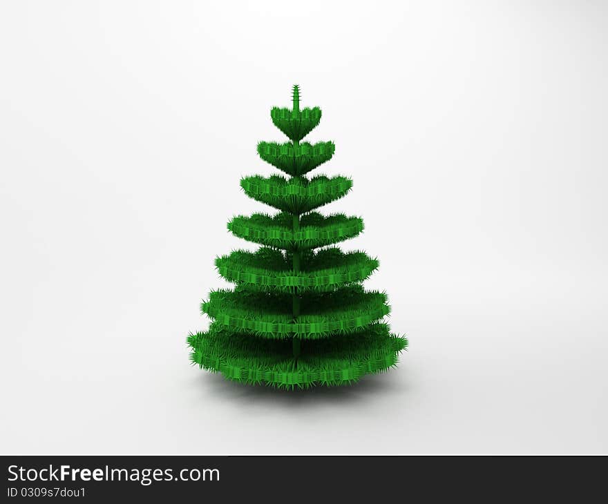 Christmas fur-tree on a white background