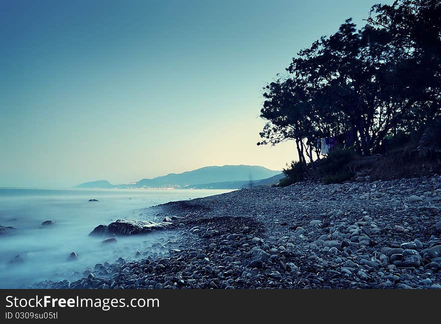 Sea Landscape In The Summer Evening