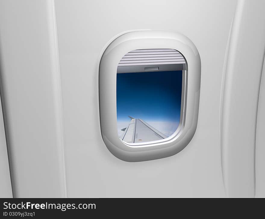 White porthole airplane