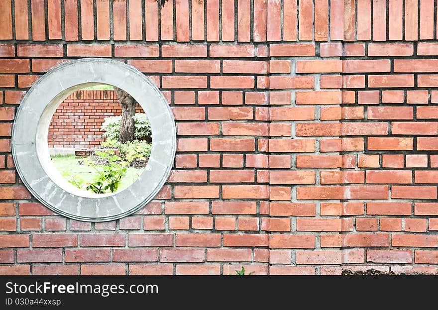 Background of brick wall of the garden,. Background of brick wall of the garden,