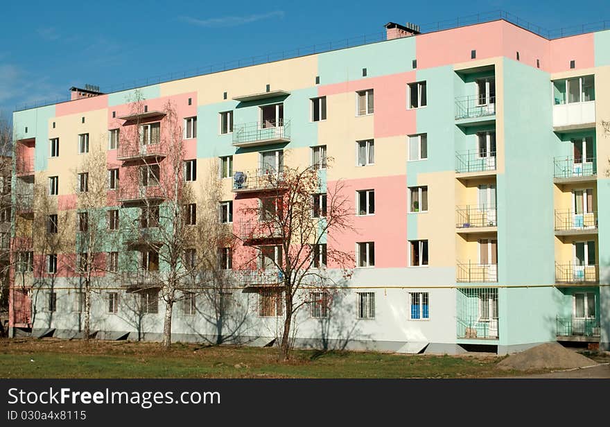 House painted in different colors