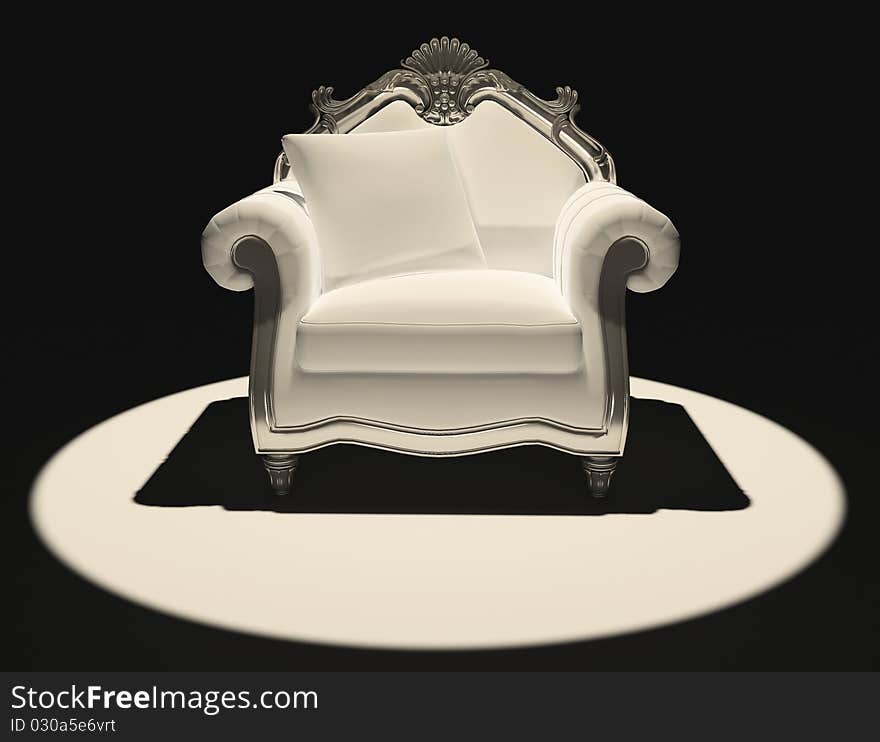 the classic chair on a dark background