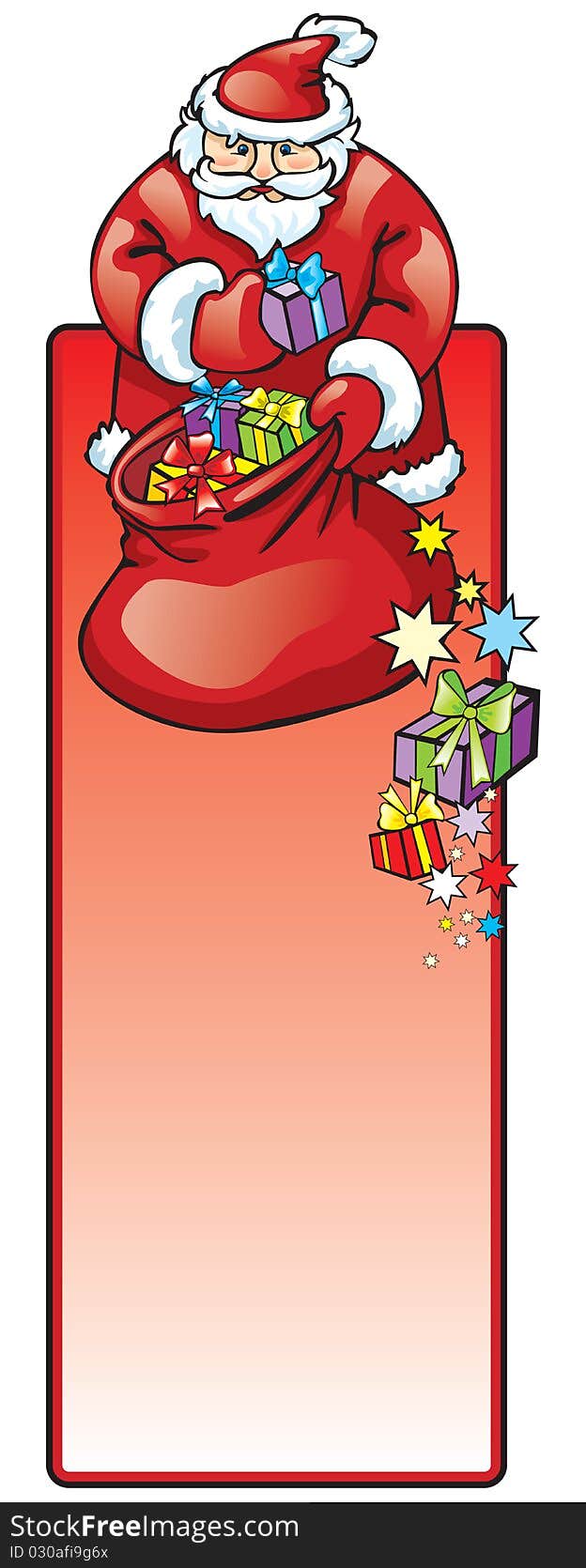 Santa Claus With A Bag Of Gifts Banner