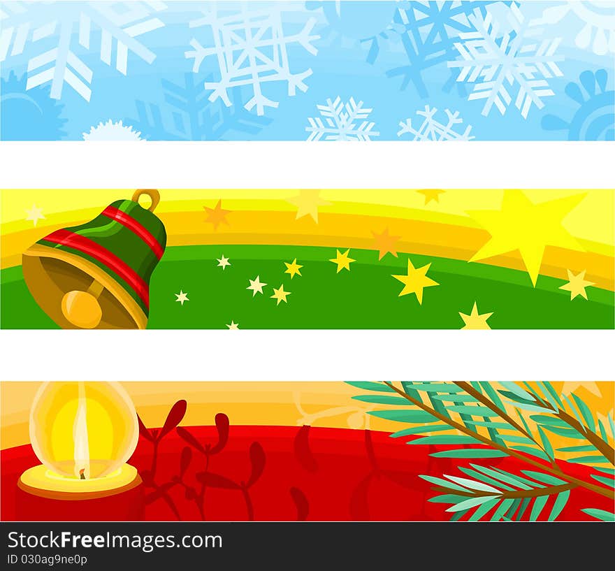 Set of a various christmas headers